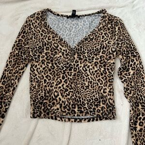 Forever 21 Brown and Black Fitted Blouse